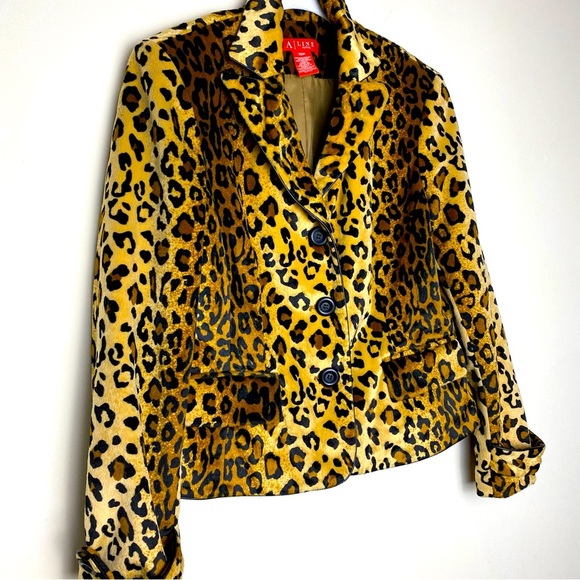 European Design, A Line, Leapard Blazer Size 10P - Picture 1 of 11